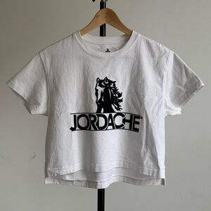 JORDACHE White Tee with Black Textured Logo